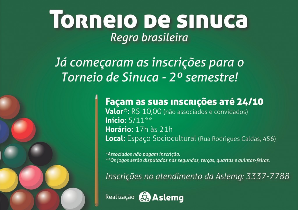 torneio de sinuca aslemg